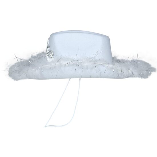 SOMBRERO FIELTRO BLANCO CON BOA, ADULTA image 4
