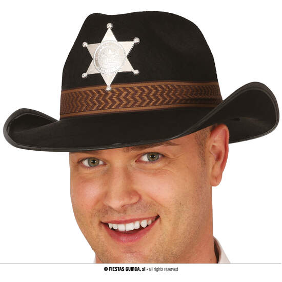 SOMBRERO SHERIFF FIELTRO NEGRO image 0