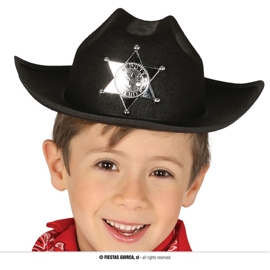SOMBRERO SHERIFF NEGRO INFANTIL image 0