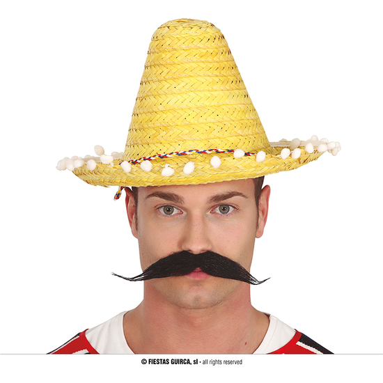 SOMBRERO MEXICANO PAJA 33 CMS. AMARILLO image 0