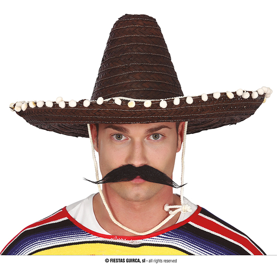 SOMBRERO MEXICANO PAJA 50 CMS. NEGRO image 0