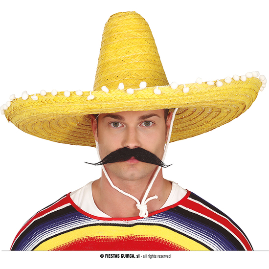 SOMBRERO MEXICANO PAJA 60 CMS. AMARILLO image 0