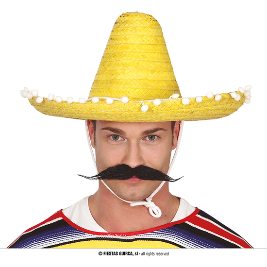 SOMBRERO MEXICANO PAJA 45 CMS. AMARILLO image 0