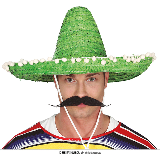 SOMBRERO MEXICANO PAJA 50 CMS. VERDE image 0