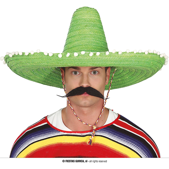 SOMBRERO MEXICANO PAJA 60 CMS. VERDE image 0