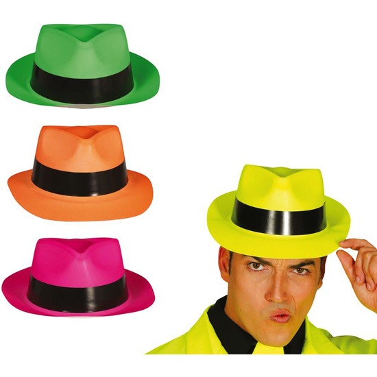 SOMBRERO DE GANGSTER. COLORES SURTIDOS PVC image 0