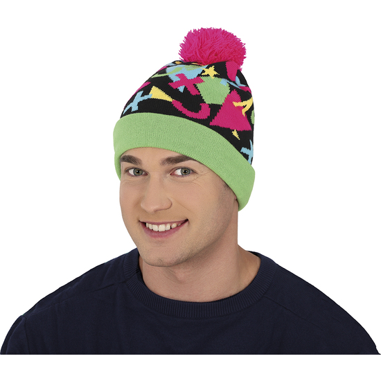 GORRO LANA VERDE Y ROSA, ADULTO image 0