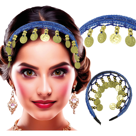 DIADEMA MONEDAS AZUL OSCURO, ADULTA image 0