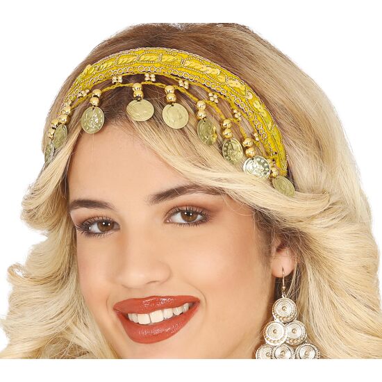 DIADEMA MONEDAS AMARILLO, ADULTA image 0
