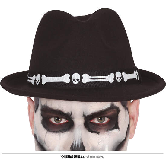 GORRO NEGRO CON HUESOS image 0