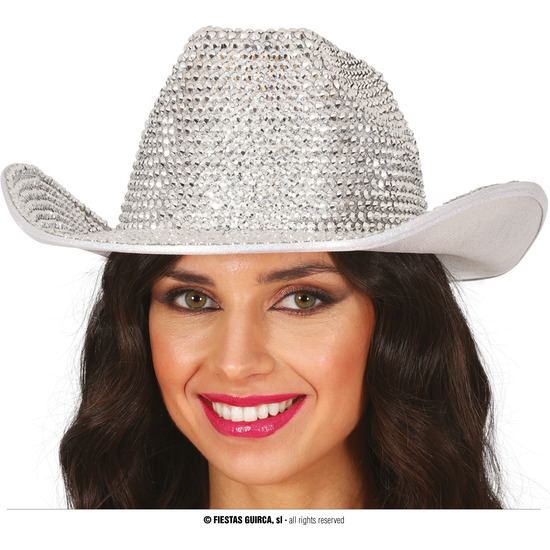 SOMBRERO BRILLANTES PLATA, ADULTO image 0