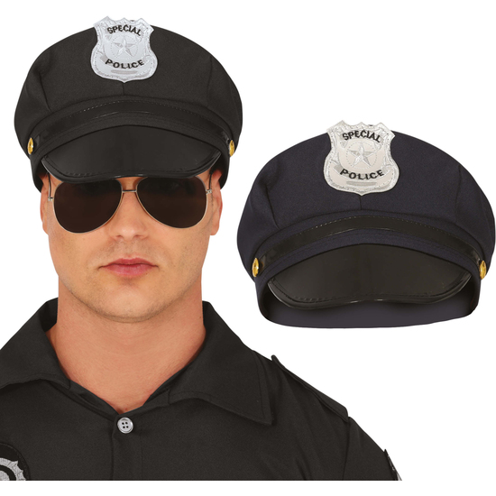 GORRA POLICIA, NEGRO, TELA image 0