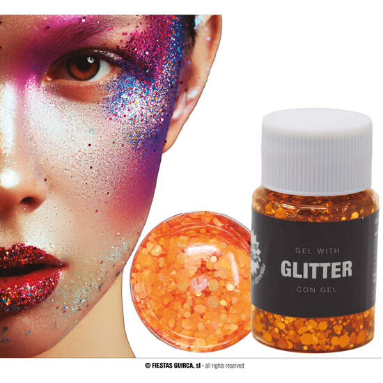 GEL CON GLITTER NARANJA 20 GR image 0