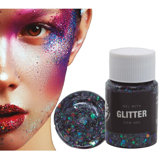 BOTE GLITTER EN GEL NEGRO, 20 GR image 0