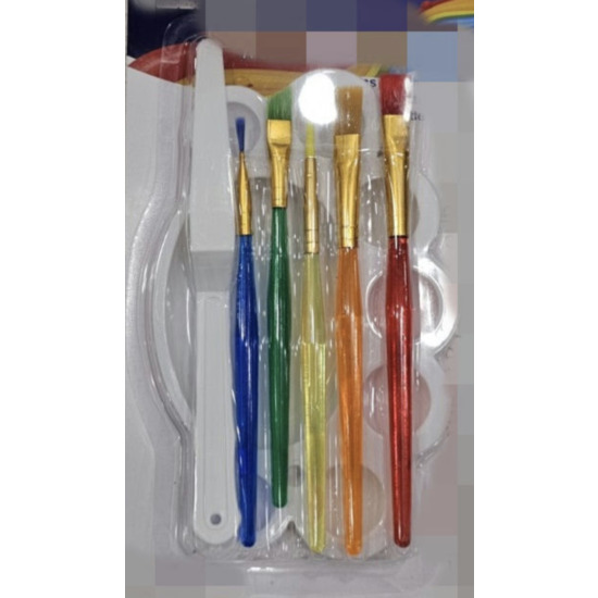SET PARA PINTAR 5 PINCELES PALETA Y ESPATULA image 0
