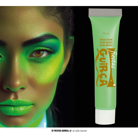 TUBO MAQUILLAJE CREMA VERDE NEON 10 ML image 0