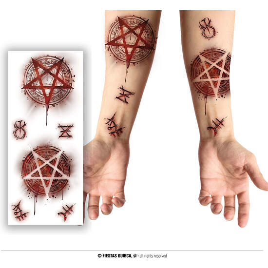 TATUAJE SATANICO 30X13 CM image 0