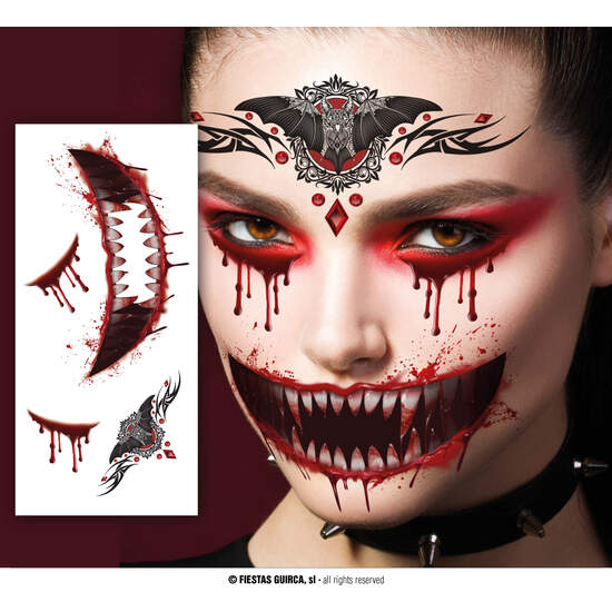 TATUAJE CARA VAMPIRO 30X13 CM image 0