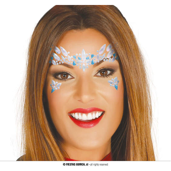 JOYAS FACIALES ADHESIVAS AZULES Y BLANCAS image 0