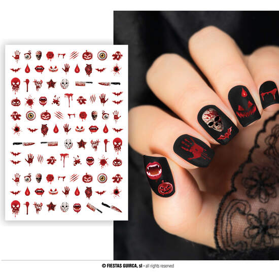 STICKERS PARA UÑAS, SANGRIENTO, 10X7 CMS image 0
