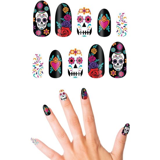 12 UÑAS CATRINA CON GLUE image 0