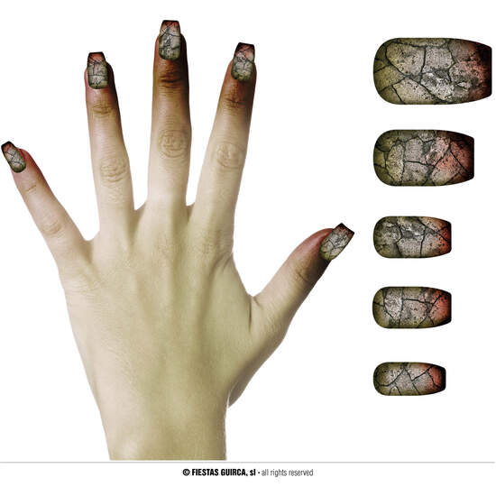 12 UÑAS ZOMBIE CON GLUE image 0