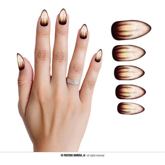 12 UÑAS HOMBRE LOBO CON GLUE image 0