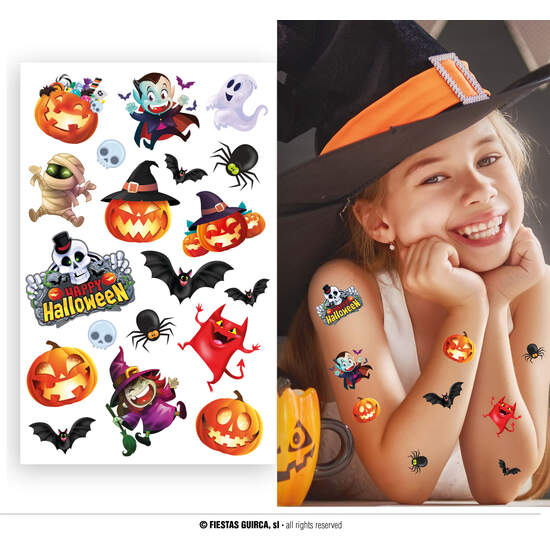 HOJA TATUAJES HALLOWEEN DIVERTIDOS INFANTIL image 0