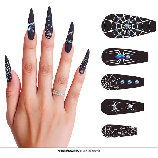 12 UÑAS LARGAS ARAÑA CON GLUE image 0