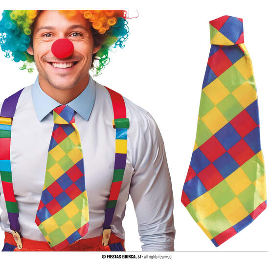 CORBATA PAYASO CUADROS  55 CMS. image 0