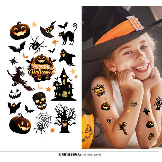 HOJA TATUAJES HALLOWEEN DIVERTIDOS INFANTIL image 0