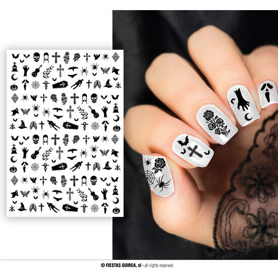 STICKERS PARA UÑAS, NEGRO, 10X7 CMS image 0
