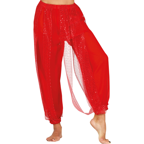 PANTALONES DANZA DEL VIENTRE, ROJO, ADULTA, 38-40 image 0
