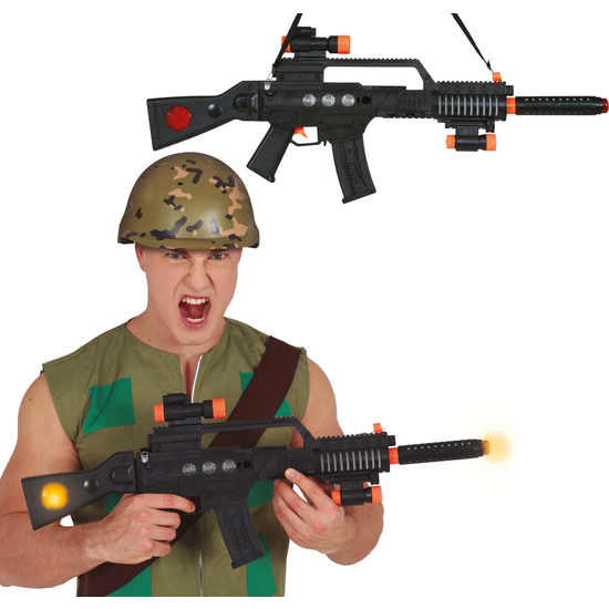 RIFLE DE ASALTO LUZ Y SONIDO 70 CMS image 0