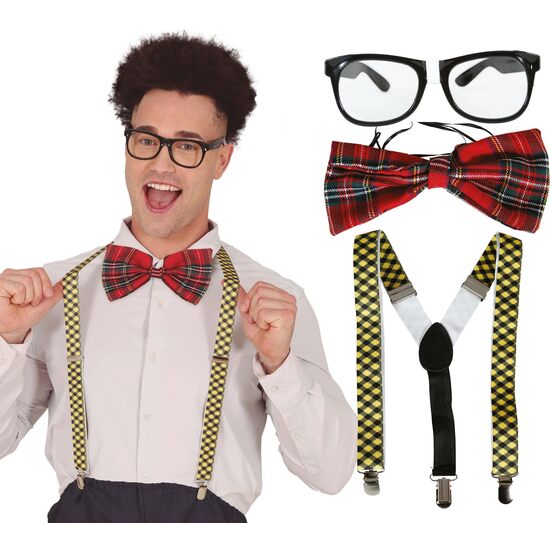 SET NERD GAFAS PAJARITA Y TIRANTES, ADULTO image 0