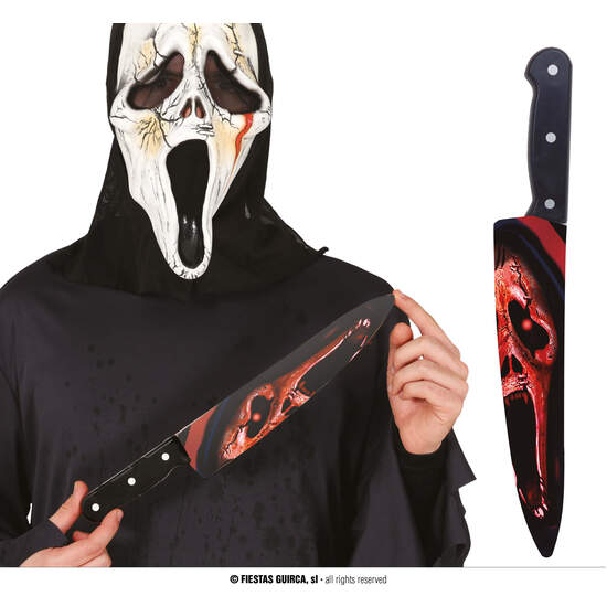 CUCHILLO ASESINO ENSANGRENTADO 37 CM image 0