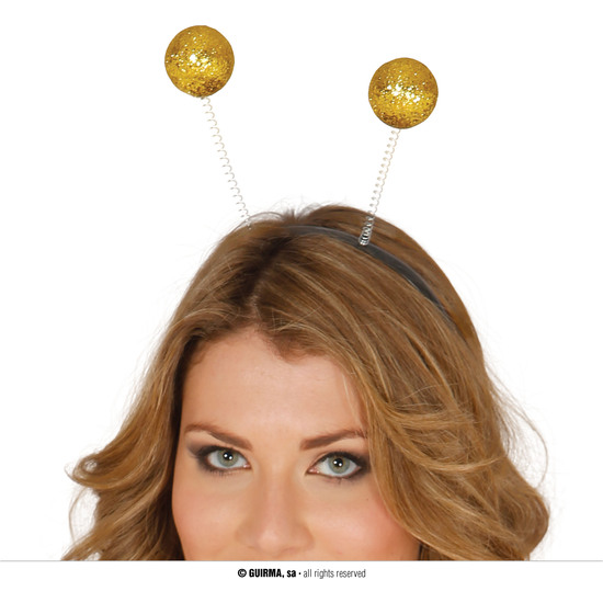 DIADEMA BOLAS ESCARCHA ORO image 0