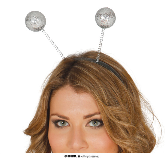 DIADEMA BOLAS ESCARCHA PLATA image 0
