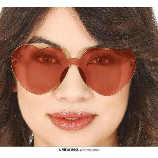 GAFAS TRANSP.CORAZON ROJO image 0