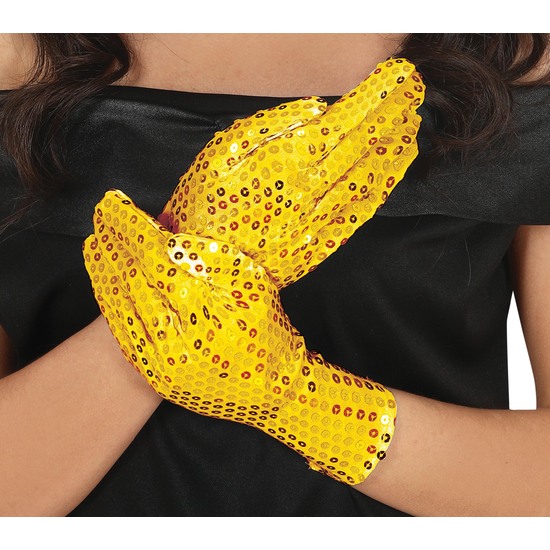 GUANTES LENTEJUELAS ORO 22 CMS. H.Q. image 0