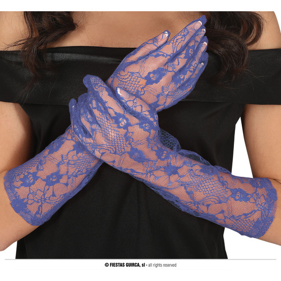 GUANTES CALADOS AZUL 38 CMS. image 0