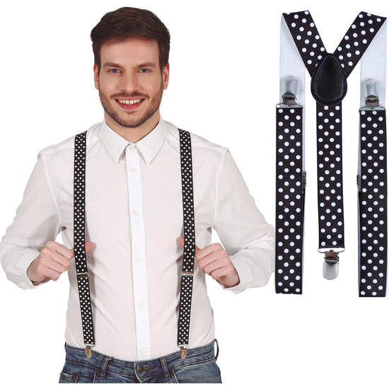 TIRANTES NEGRO CON TOPOS image 0