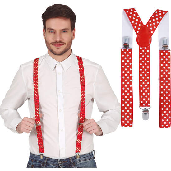TIRANTES ROJO CON TOPOS image 0