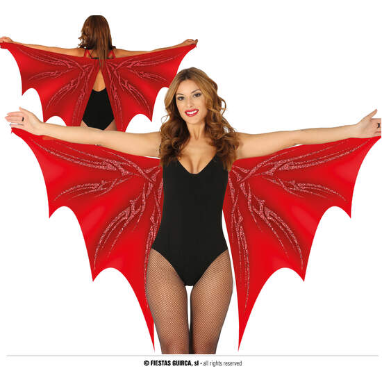 ALAS MURCIELAGO ROJA, TELA, 170X80 CM image 0