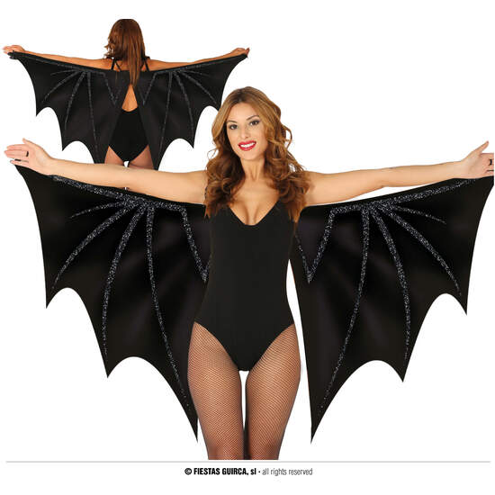 ALAS MURCIELAGO NEGRAS, TELA, 170X80 CM image 0