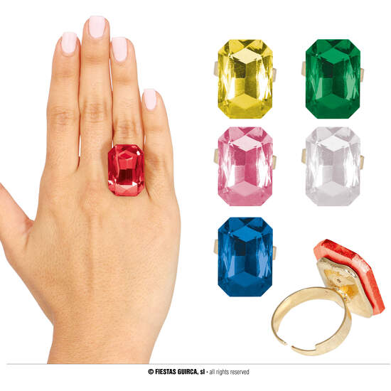 CAJA 24 ANILLOS PIEDRA PRECIOSA SURTIDO image 0