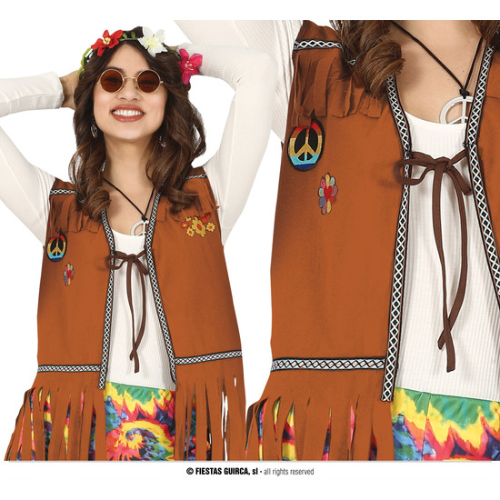 CHALECO HIPPIE, ADULTA, 38-40 (M) image 0