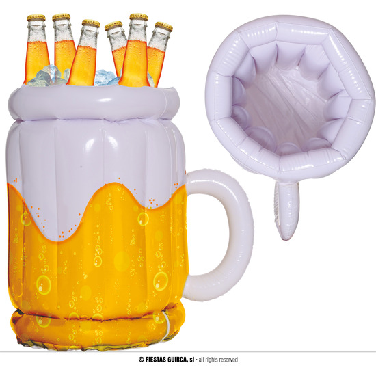 JARRA DE CERVEZA HINCHABLE PARA BEBIDAS 45X30 CMS. image 0