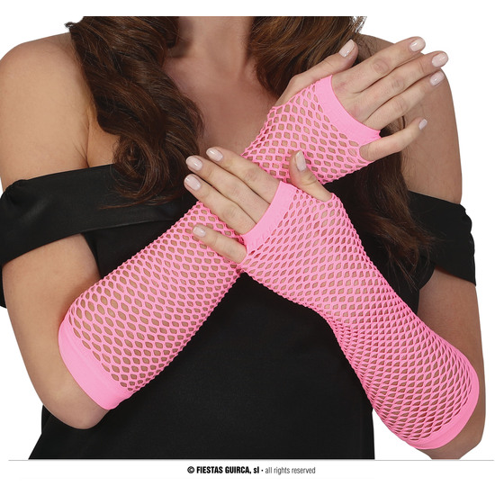 GUANTES MALLA ROSA 26 CMS. image 0