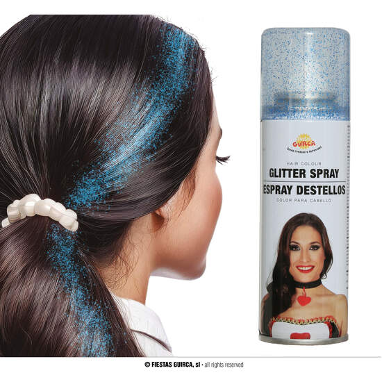 ESPRAY GLITTER AZUL CIELO CABELLO 125 ML image 0